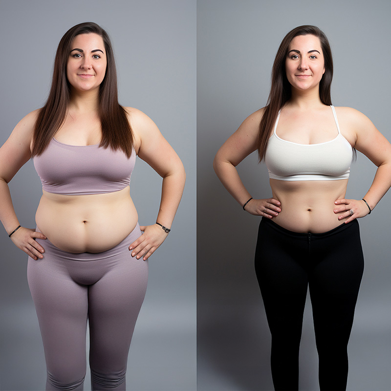 Before and After Weight Loss Picture Female